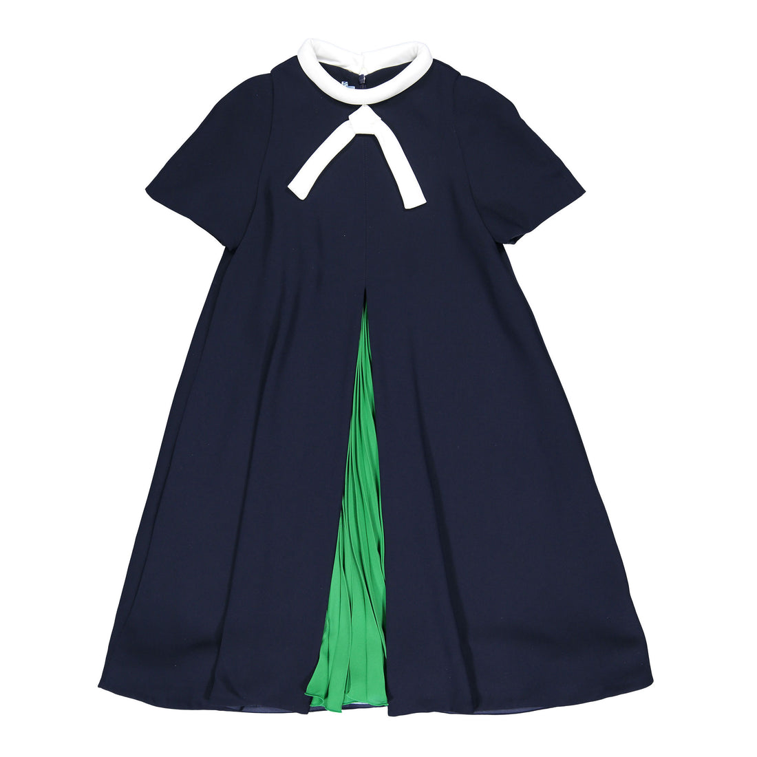 Mimisol Dark Blue Pleated Detail Long Dress
