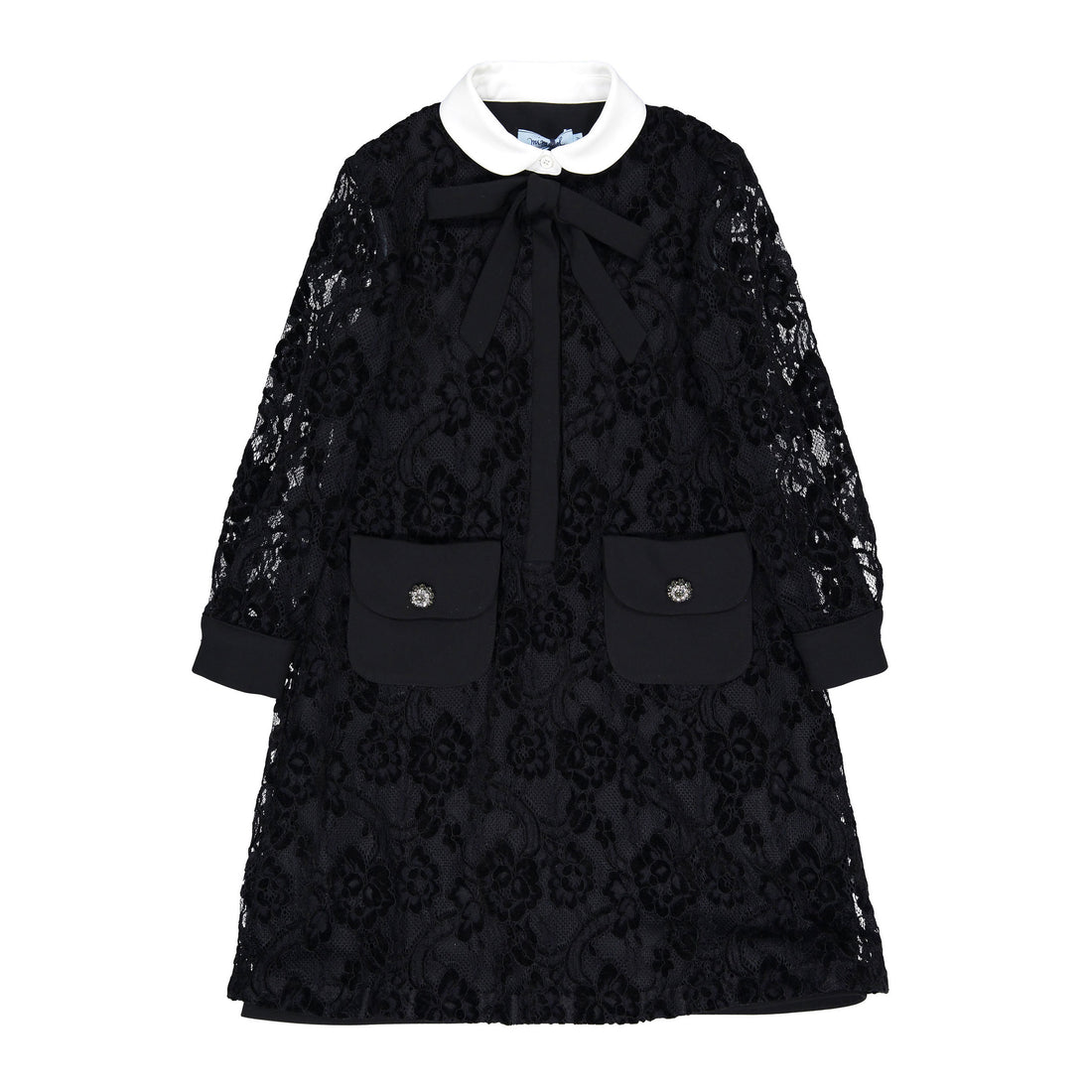 Mimisol Black Velvety Lace Long Dress