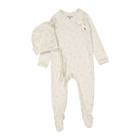 Ladida Layette Blush Tiny Bud Romper + Bonnet