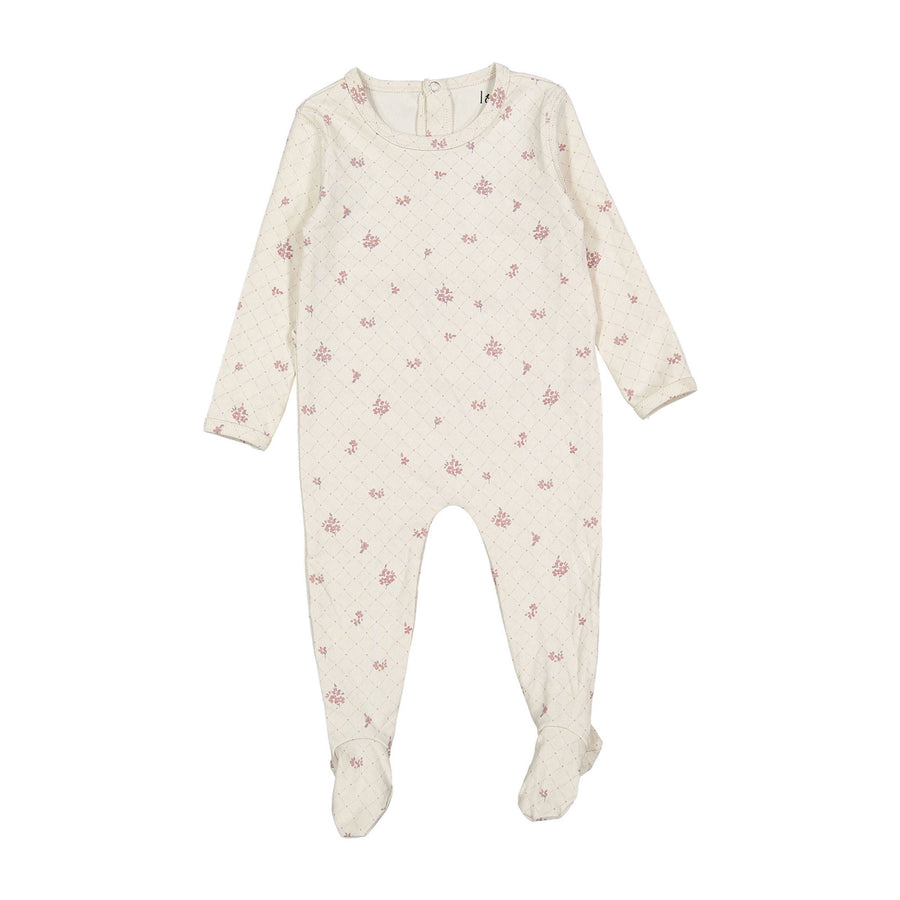 Ladida Layette Rose Grid Romper