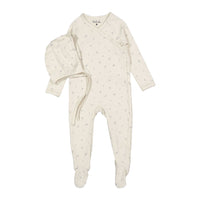 Ladida Layette Blue Tiny Bud Romper + Bonnet
