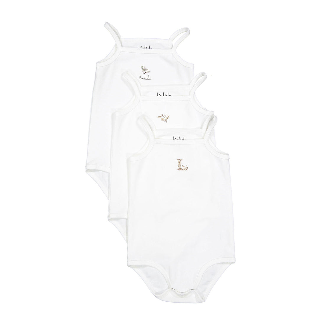 Ladida Layette 3 Pack White Onesies