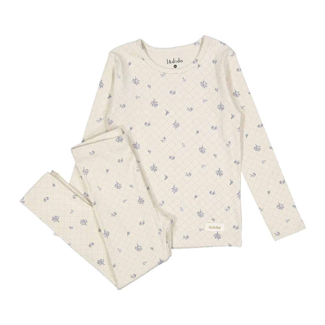 Ladida Layette Slate Grid Pajama Set