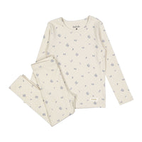 Ladida Layette Slate Grid Pajama Set