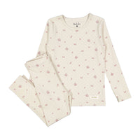Ladida Layette Rose Grid Pajama Set