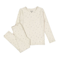 Ladida Layette Blue Tiny Bud Pajama Set