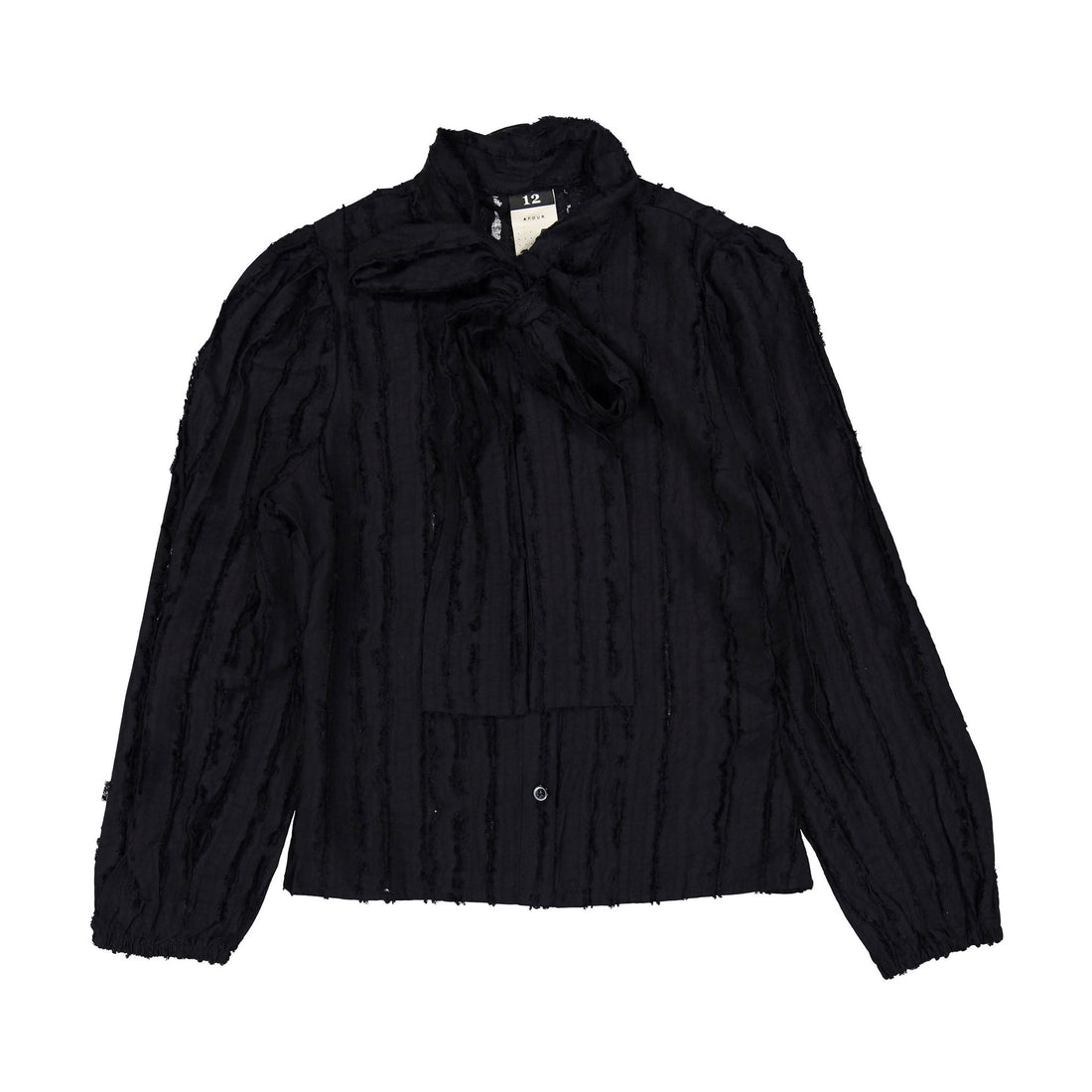 A4 Black Tie Neck Blouse