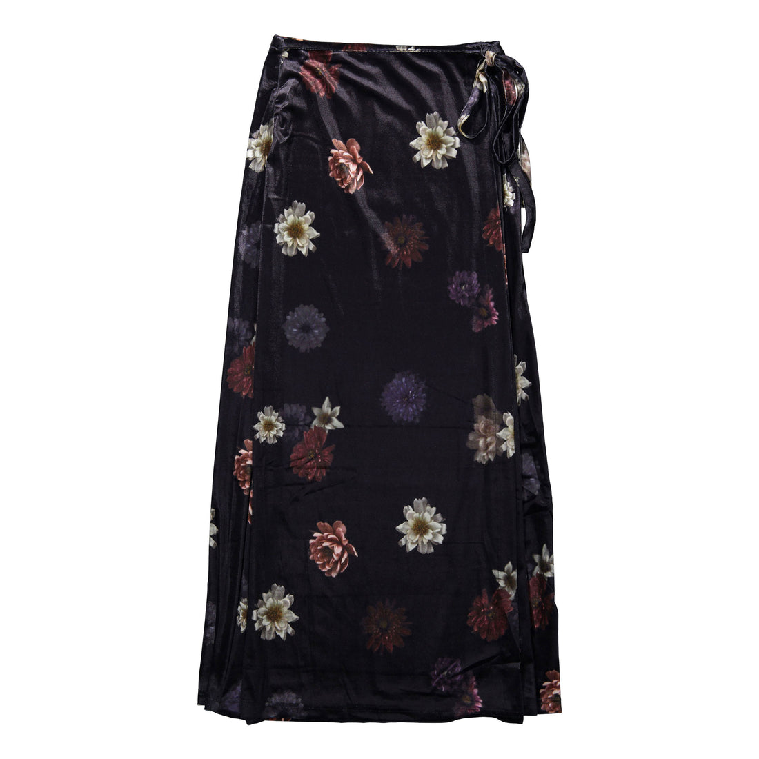 Ava and Lu Black Floral Velvet Skirt