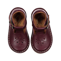Papanatas Burgundy Leather Perforated Baby Shoe