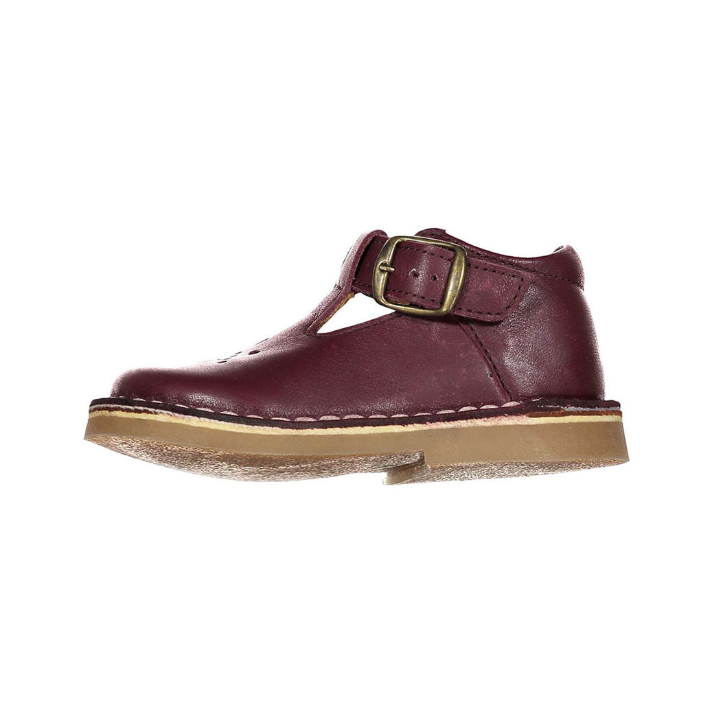 Papanatas Burgundy Leather Perforated Baby Shoe
