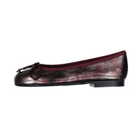 Papanatas Burgundy Metallic Leather Ballet Flat