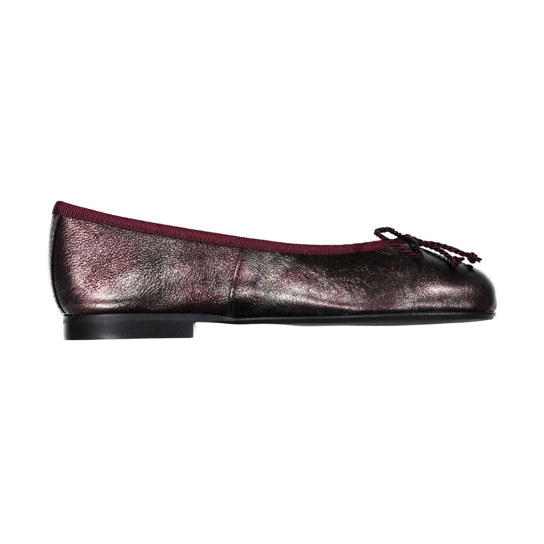 Papanatas Burgundy Metallic Leather Ballet Flat