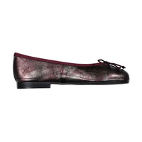 Papanatas Burgundy Metallic Leather Ballet Flat