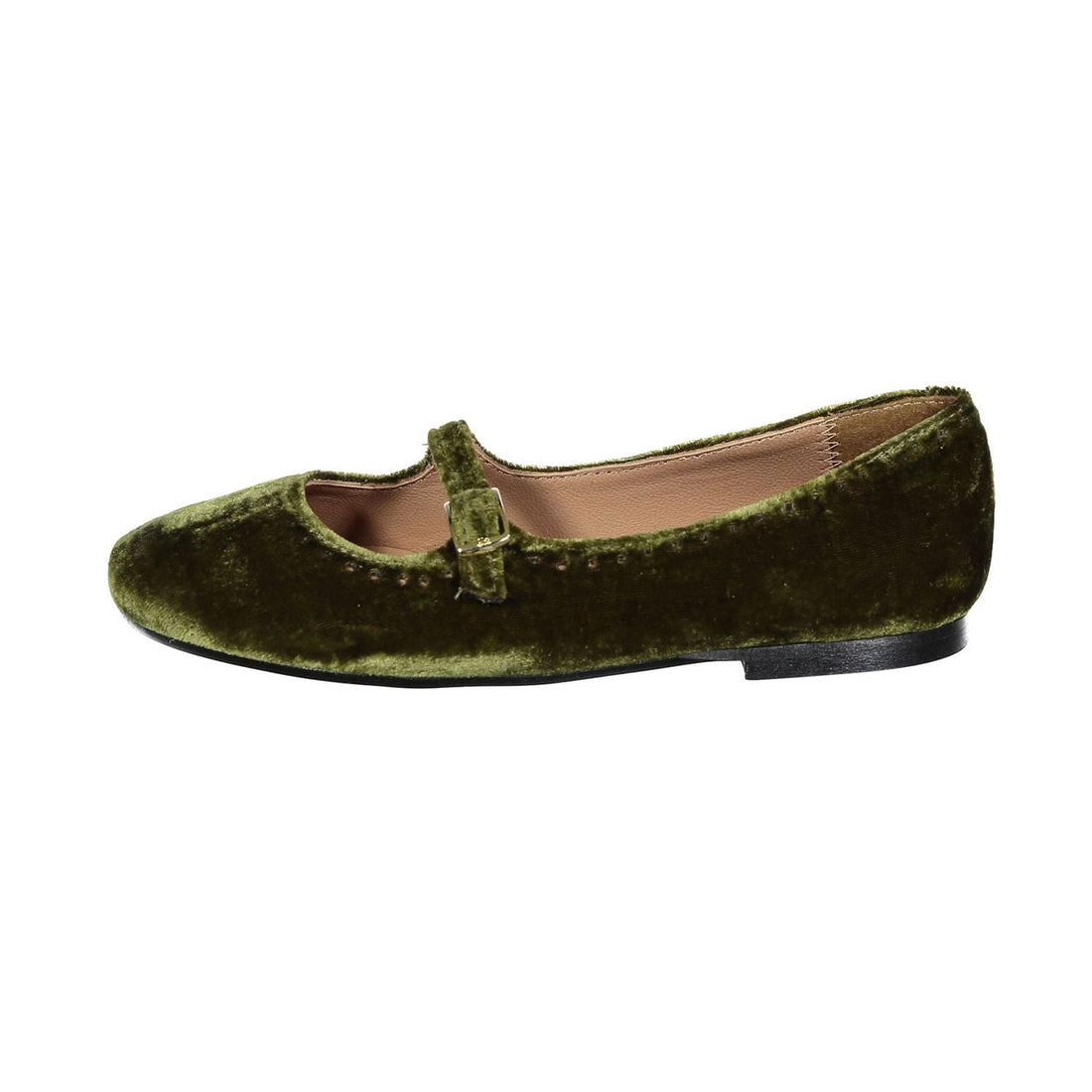 Papanatas Green Velvet Low Cut Mary Janes