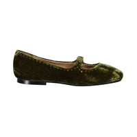 Papanatas Green Velvet Low Cut Mary Janes