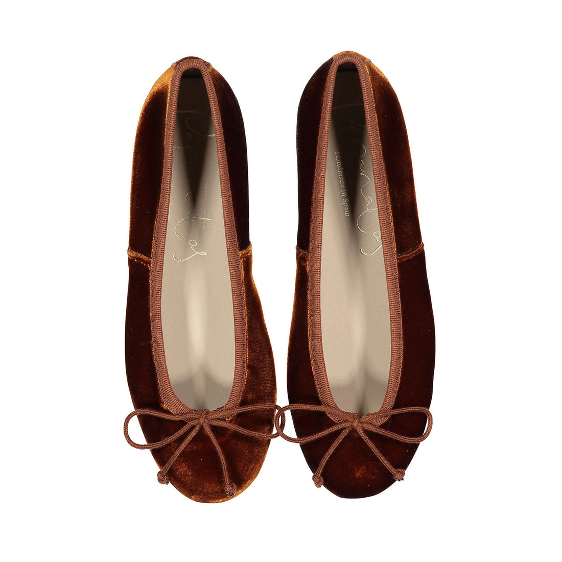 Papanatas Rust Velvet Ballet Flat