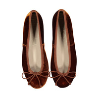 Papanatas Rust Velvet Ballet Flat