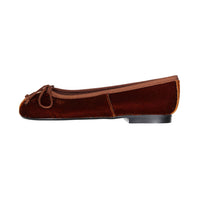Papanatas Rust Velvet Ballet Flat