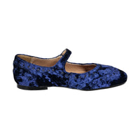 Papanatas Blue Velvet Wingtip Mary Janes