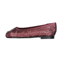 Papanatas Burgundy Crochet Ballet Flat