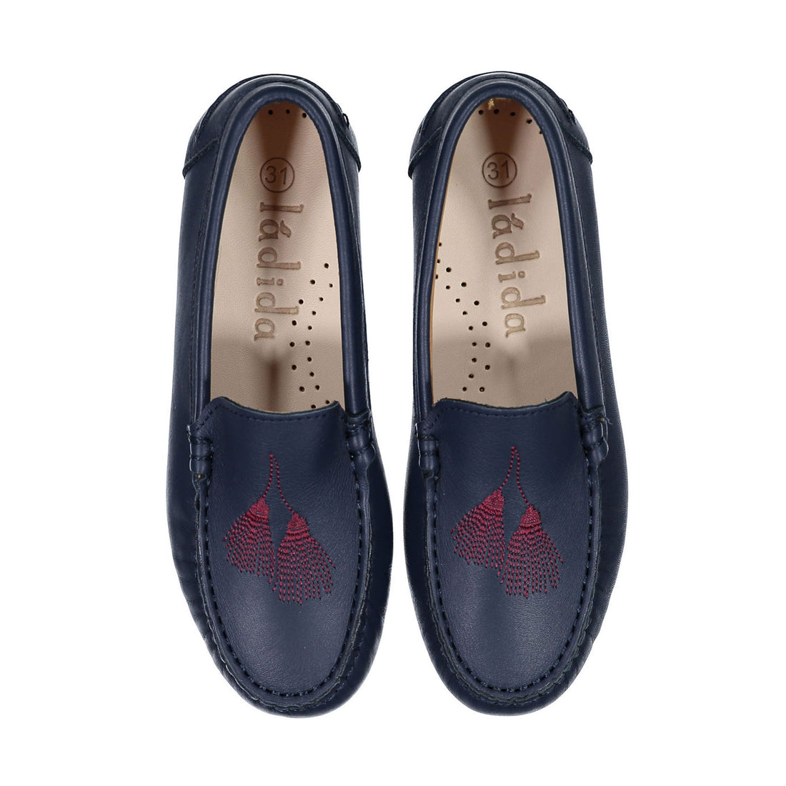 Ladida Shoes Navy Tassel Embroidered Loafer