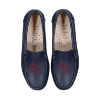 Ladida Shoes Navy Tassel Embroidered Loafer