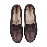 Ladida Shoes Dark Plum Croc Penny Loafer