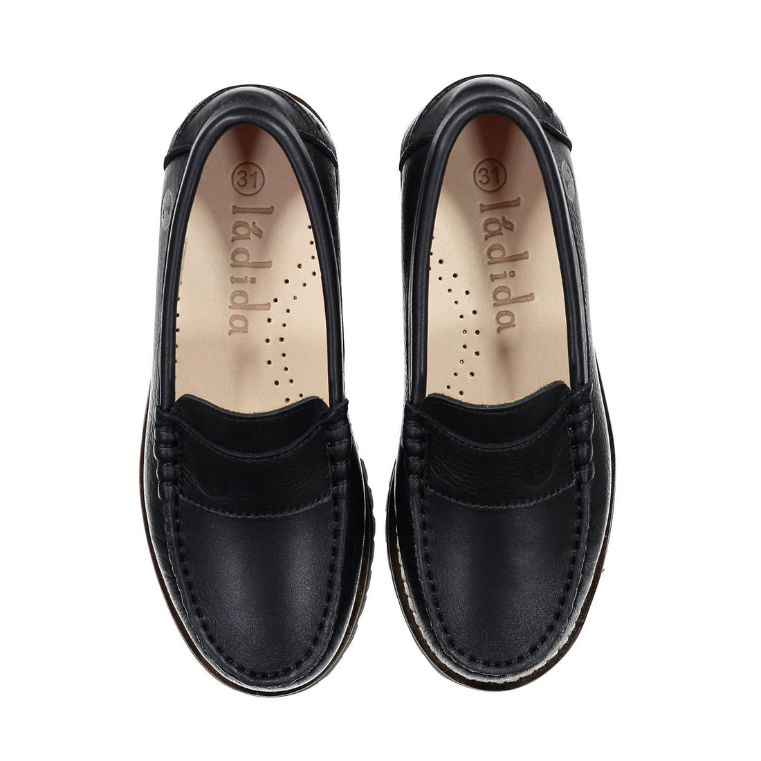 Ladida Shoes Black Leather Chunky Loafers