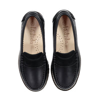 Ladida Shoes Black Leather Chunky Loafers