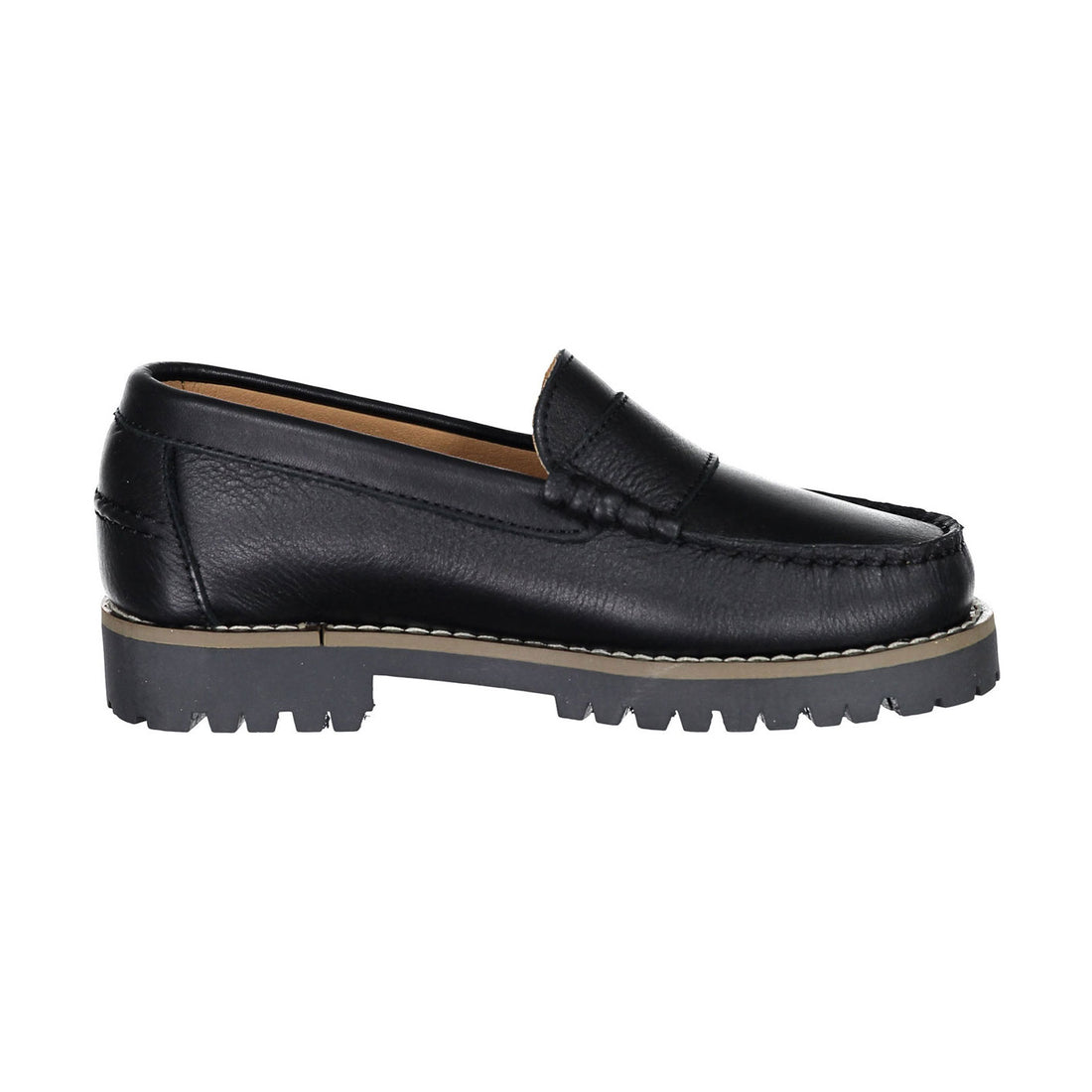 Ladida Shoes Black Leather Chunky Loafers