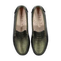 Ladida Shoes Khaki Green Croc Loafer