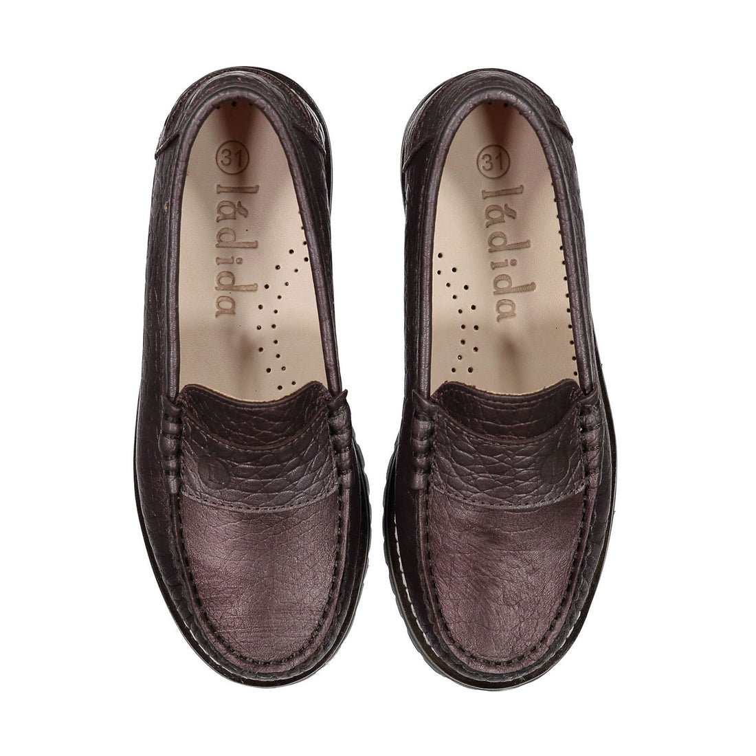 Ladida Shoes Dark Plum Croc Chunky Loafers