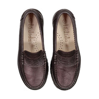 Ladida Shoes Dark Plum Croc Chunky Loafers