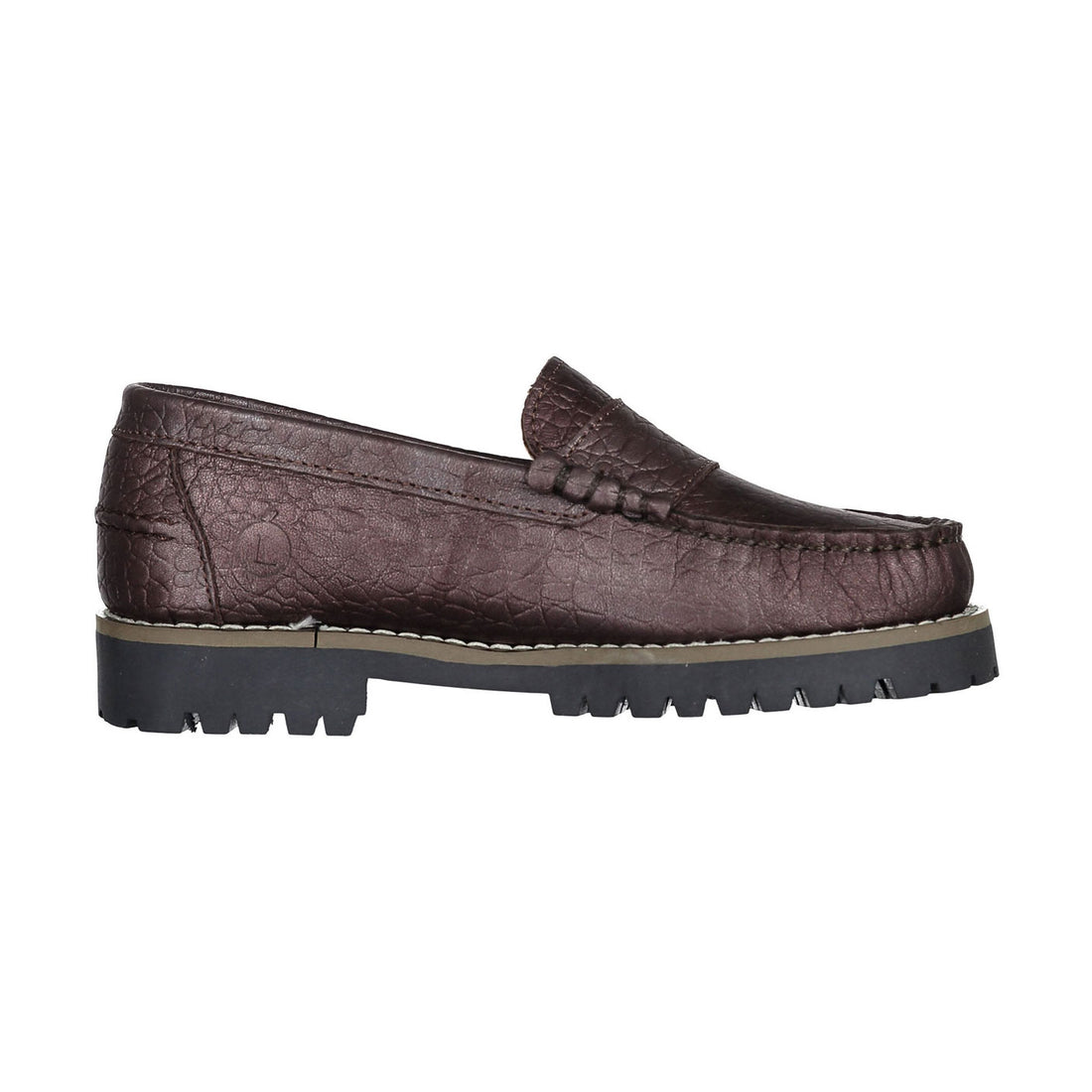 Ladida Shoes Dark Plum Croc Chunky Loafers