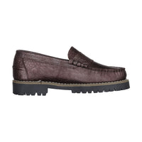 Ladida Shoes Dark Plum Croc Chunky Loafers