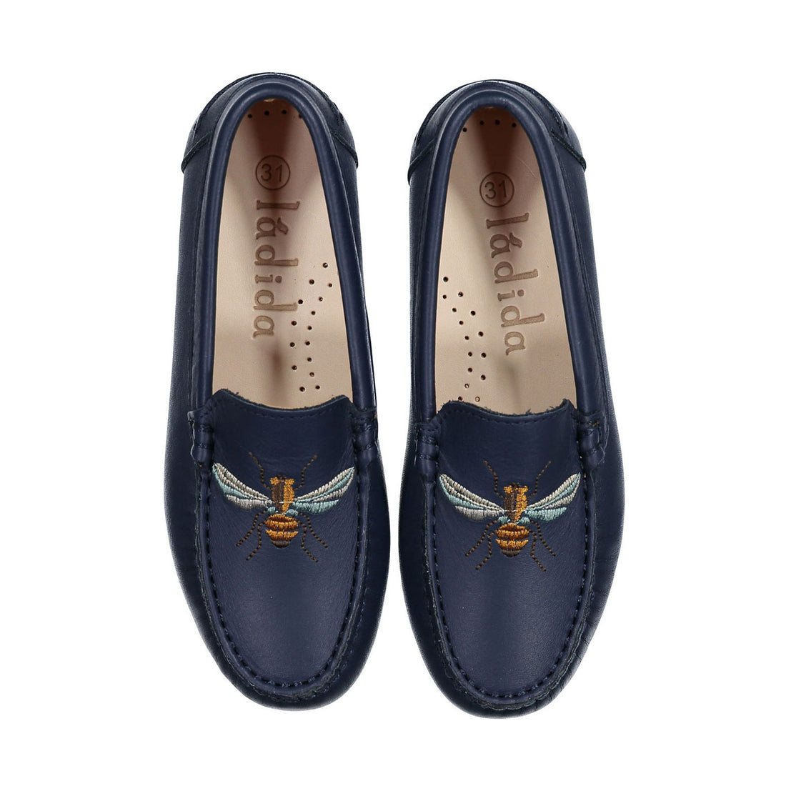 Ladida Shoes Navy Bee Embroidered Loafer