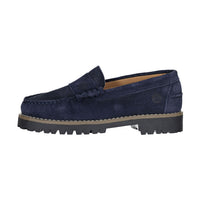 Ladida Shoes Deep Blue Suede Chunky Loafers
