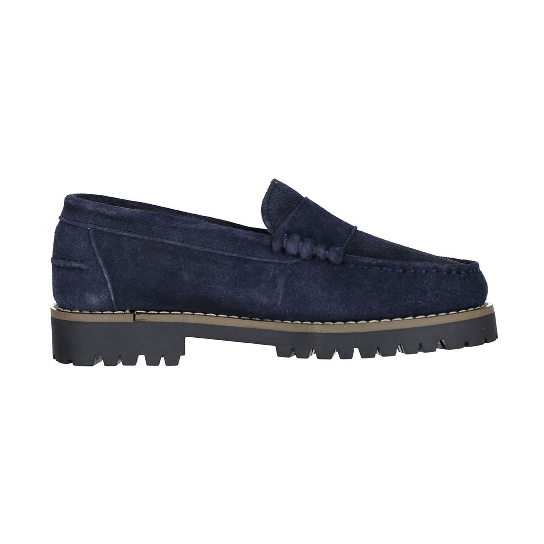 Ladida Shoes Deep Blue Suede Chunky Loafers