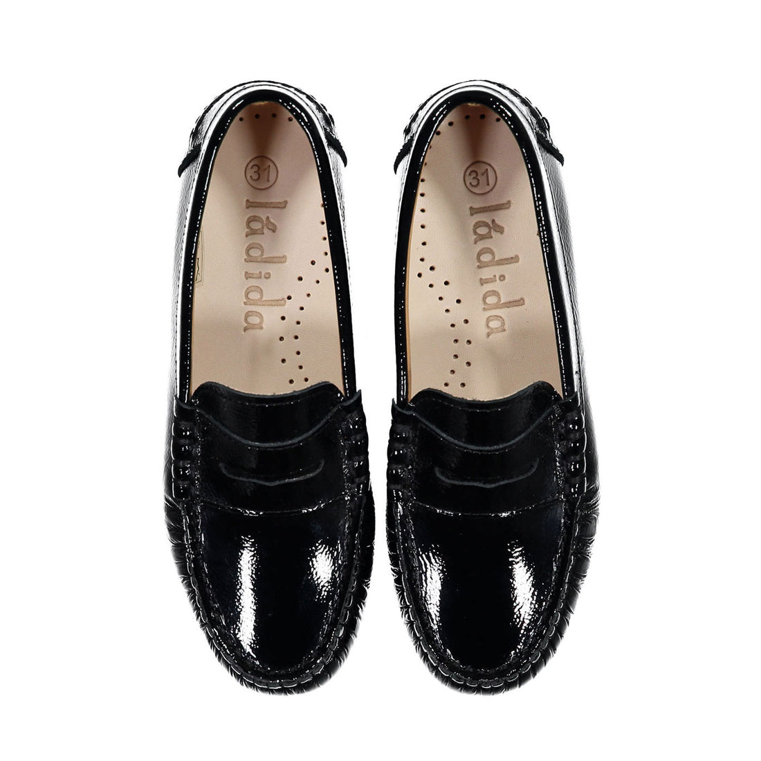 Ladida Shoes Black Patent Penny Loafer