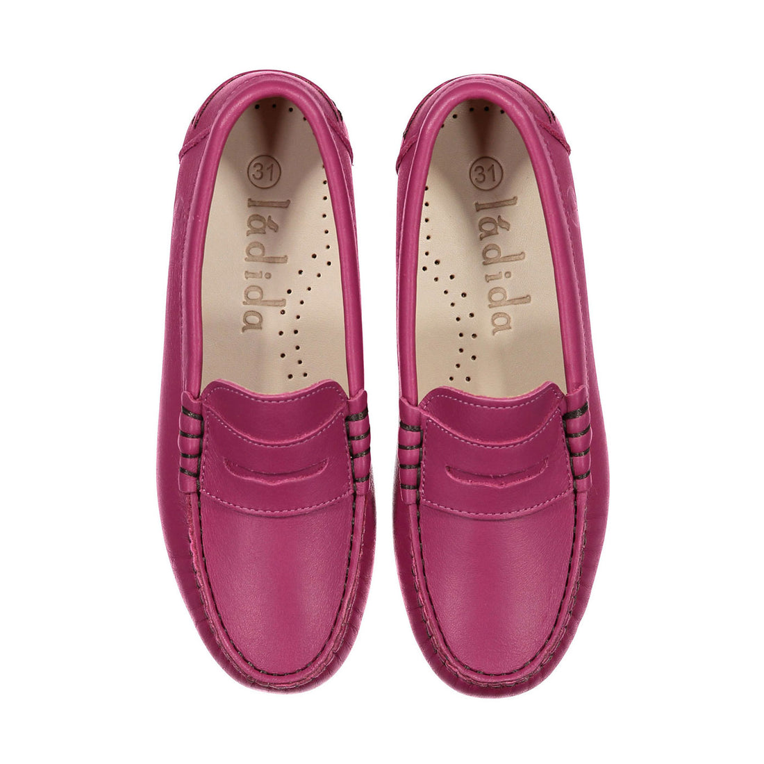 Ladida Shoes Fuchsia Leather Penny Loafer