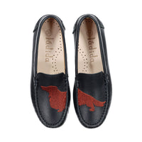 Ladida Shoes Navy Dog Embroidered Loafer