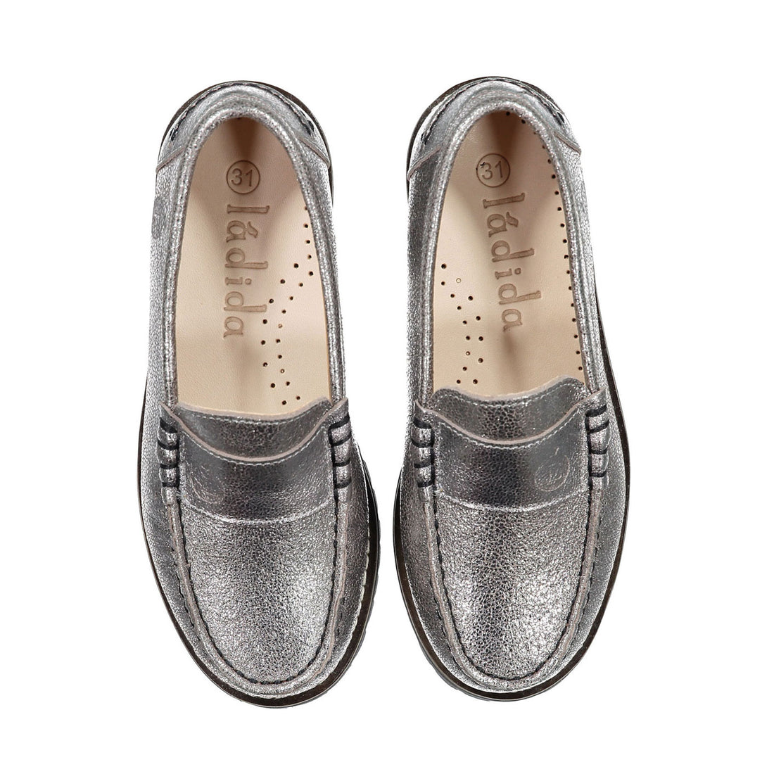 Ladida Shoes Silver Metallic Chunky Loafers