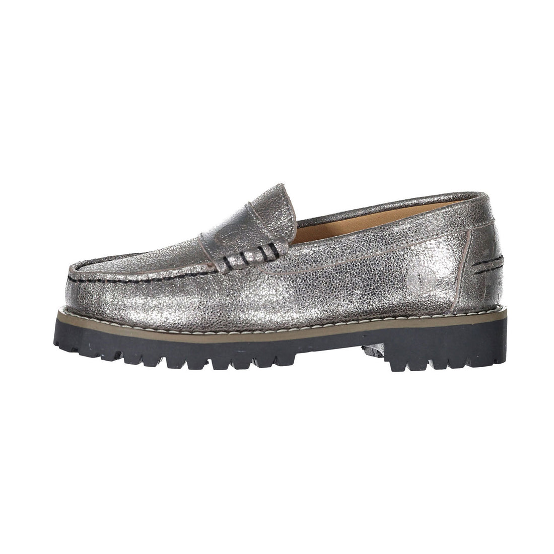 Ladida Shoes Silver Metallic Chunky Loafers