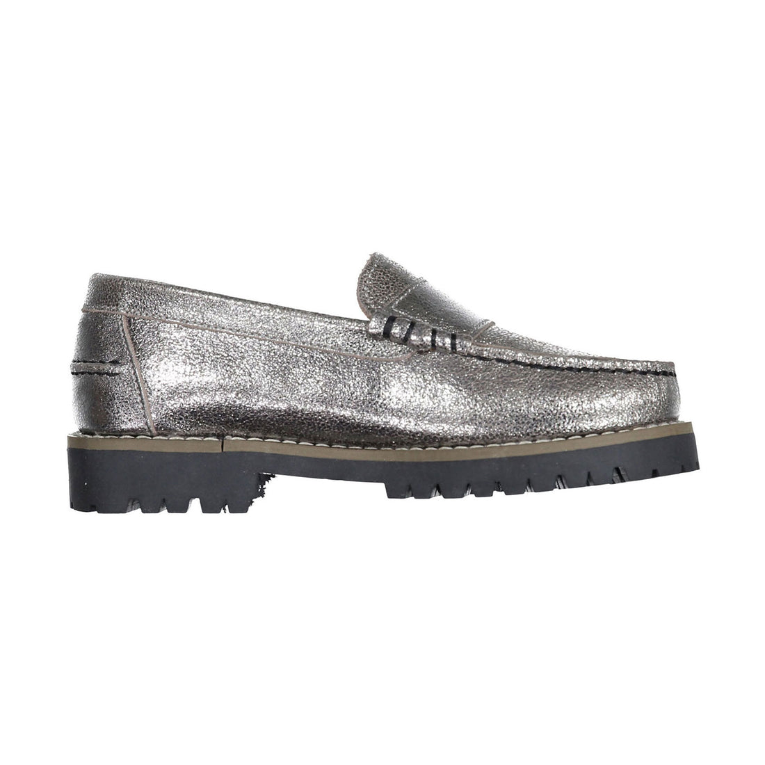 Ladida Shoes Silver Metallic Chunky Loafers
