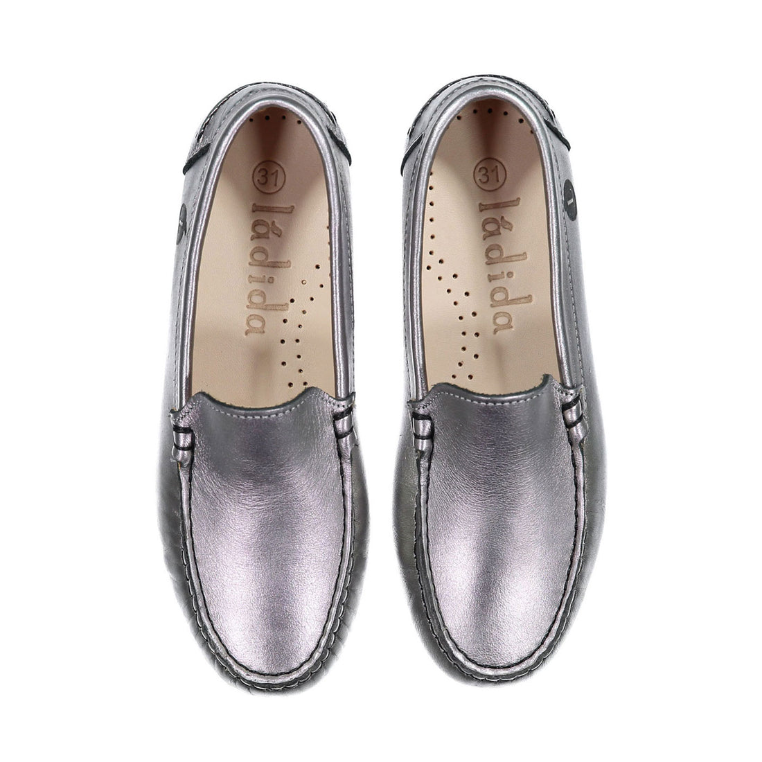Ladida Shoes Silver Metallic Leather Loafer