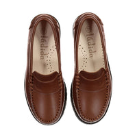 Ladida Shoes Luggage Leather Chunky Loafers