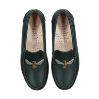Ladida Shoes Emerald  Bee Embroidered Loafer