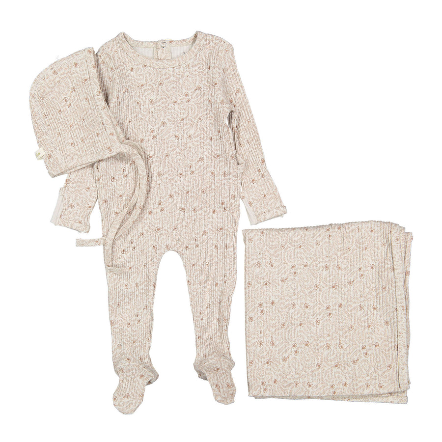 Ladida Layette Mauve Liana Romper + Bonnet + Blanket