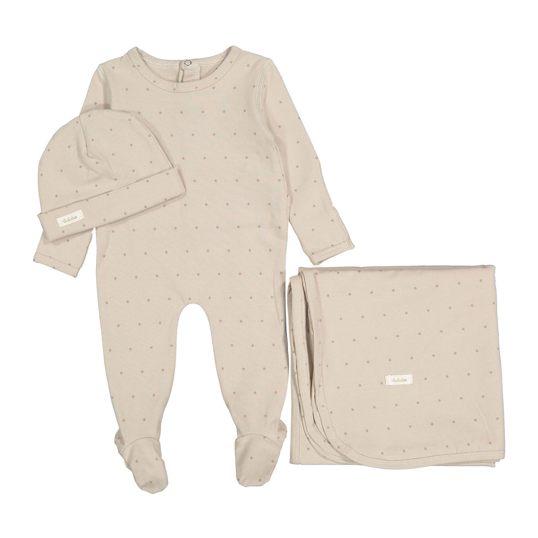 Ladida Layette Sand Star Romper + Hat + Blanket