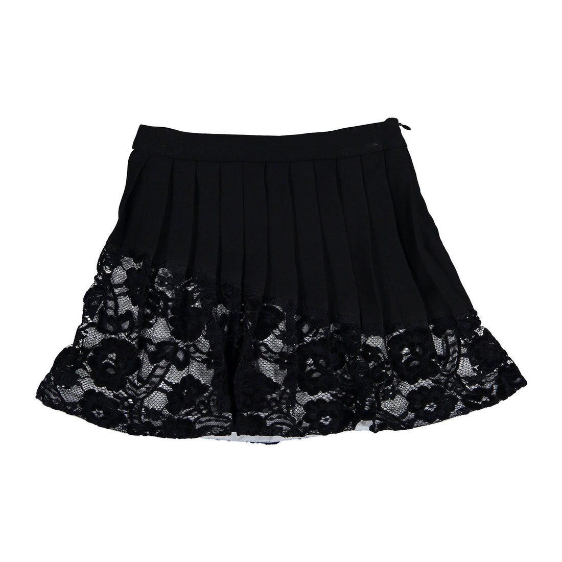 Mimisol Black White Crepe Lace Skirt